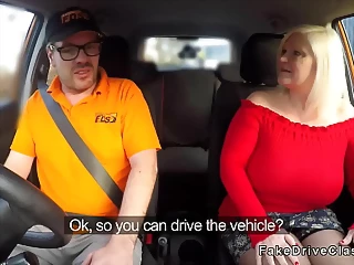 English BBW Rides Her Driving Instructors Friend Bangs Blonde
